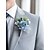 cheap Wedding Accessories-Men's Wedding Boutonniere and Wrist Corsage Set in Dusty Blue Light Blue Faux Floral Polyester Fabric for Grooms, Prom, Party &amp; Evening Formal Occasions