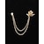 abordables Mariage ACC-Broche de revers pour homme en alliage, ornée d'une rose et d'une chaînette, accessoire de costume pour mariage et soirée, disponible en plusieurs couleurs, élégante broche florale pour occasions formelles.