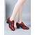 voordelige Ballroomschoenen &amp; moderne dansschoenen-dames rood &amp;Zwarte veterschoenen voor dans, professionele oefenschoenen met lage hak voor Latijns-Amerikaanse dans en tango. &amp;sociaal dansen