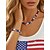 abordables Accesorios-Conjunto de collar y pulsera patrióticos de acrílico para mujer, joyería de cuentas rojas, blancas y azules de varios estilos para la celebración del 250 aniversario de Estados Unidos, el Día de la Independencia y para uso diario informal.