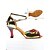 זול נעליים לטיניות-נעלי ריקוד לטיני לנשים - ריקודים בולרומיים בצבע זהב עם רצועות מרובות &amp;עקבי סלסה