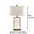 ieftine lampă de noptieră-lampă de noptieră lampă de masă lampă de blat metalică creativă din sticlă lumină de noptieră cu abajur dreptunghiular pentru living dormitor de familie veioze de noptieră