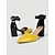 economico Décolleté con tacco largo-Eleganti décolleté da donna color block gialle e nere - comode scarpe con tacco a blocco e punta affusolata con cinturino alla caviglia, perfette per l'ufficio e per un look casual-elegante. &amp;stile