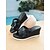 abordables Sandales compensées-Sandales compensées noires chics pour femmes, effet croco - sandales à plateforme confortables idéales pour les piscines d'hôtels de luxe et les complexes hôteliers tropicaux. &amp;tenues de vacances
