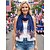 billige tilbehør-Patriotisk polyester chiffontørklæde til kvinder, let, åndbart stjerneprint modetørklæde til amerikansk 250-års fejring, uafhængighedsdag, dagligt fritidstøj og ferierejser