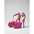 billige Bryllupsgjest-Rosa platåsko med peep toe og t-stropp til dame – elegante sko til bryllupsgjester for urbane seremonier