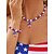 abordables Accesorios-Conjunto de collar y pulsera patrióticos de acrílico para mujer, joyería de cuentas rojas, blancas y azules de varios estilos para la celebración del 250 aniversario de Estados Unidos, el Día de la Independencia y para uso diario informal.