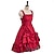 preiswerte Kleid-Gotisch Viktorianisch 19. Jahrhundert Tee-Länge Kleid Hexe Edelfrau Korsett Tailliert und ausgestellt Quadrathals Kostüm Damen Halloween Karneval Party Maskerade Retro-Mottoparty Erwachsene Kleid