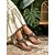 ieftine Espadrile-Sandale boho cu platformă pentru femei - espadrile elegante cu platformă și barete încrucișate și cataramă la gleznă pentru vacanțe în aer liber, petreceri de vară în grădină &amp;ținute de stațiune