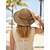 abordables Accesorios de vacaciones-Sombrero de paja bohemio para mujer con lazo: varios colores, plegable para transportarlo fácilmente, perfecto para uso informal y estilo de vacaciones en la playa.