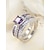 voordelige Huwelijk ACC-Damesringenset, koper met zirkonia, veelkleurig, elegante bijpassende ringen voor bruiloften, feesten en formele gelegenheden, perfecte bruids- of avondsieraden