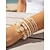preiswerte Urlaubszubehör-Set mehrlagiger Armbänder im Boho-Stil für Damen, aus Legierung und Harz, mit Seestern- und Muschelanhängern, perfekt für Strandurlaub und lässigen Alltag.
