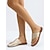 voordelige Slide Sandalen-Metallic gouden instapsandalen voor dames - platte slippers met een stijlvol, onregelmatig uitgesneden ontwerp voor casual uitjes, strand en dagelijks comfort.