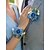 cheap Wedding Accessories-Men's Wedding Boutonniere and Wrist Corsage Set in Dusty Blue Light Blue Faux Floral Polyester Fabric for Grooms, Prom, Party &amp; Evening Formal Occasions