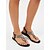 ieftine Femei-Sandale elegante negre cu bijuterii pentru femei - șlapi eleganți cu bareta în T și strasuri albastre cu cristale &amp;curea elastică la spate pentru vacanțe la piscină, plajă de vară &amp;ținute de stațiune