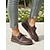 baratos Sapatos Oxford de mulher-Sapatilhas femininas marrons de couro com amarração e modelagem ampla – calçados macios e confortáveis para caminhada, com sola flexível antiderrapante, ideais para o dia a dia, viagens e uso