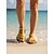 abordables Mujeres-Sandalia amarilla para mujer: un modelo plano y vibrante para vacaciones de verano en la playa o en resorts isleños. &amp;vacaciones tropicales