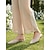baratos Mãe da Noiva/Namorado-Sapatilhas mule femininas bege em tela, elegantes sapatos de bico fino, ideais para a mãe da noiva e para casamentos no jardim. &amp;eventos formais diurnos