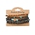 economico Accessori per le vacanze-set di braccialetti di perline di legno impilabili in stile bohémien da uomo, bracciale etnico tribale multistrato con accenti turchesi, gioielli fatti a mano per le vacanze al mare e per tutti i giorni casual da uomo