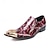 abordables Mocassins en cuir de qualité supérieure-Chaussures pour hommes en cuir rouge brillant avec clous et détails à pointes – chaussures de créateur pour occasions formelles haut de gamme