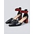 economico Décolleté con tacco largo-Eleganti décolleté da donna color block gialle e nere - comode scarpe con tacco a blocco e punta affusolata con cinturino alla caviglia, perfette per l'ufficio e per un look casual-elegante. &amp;stile