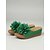 baratos Chinelos de slide-Sandálias femininas verdes de plataforma com detalhe de flor – calçado de verão confortável e aberto na frente, ideal para uso casual, diário e no jardim.