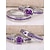 voordelige Huwelijk ACC-Damesringenset, koper met zirkonia, veelkleurig, elegante bijpassende ringen voor bruiloften, feesten en formele gelegenheden, perfecte bruids- of avondsieraden