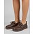 baratos Sapatos Oxford de mulher-Sapatilhas femininas marrons de couro com amarração e modelagem ampla – calçados macios e confortáveis para caminhada, com sola flexível antiderrapante, ideais para o dia a dia, viagens e uso