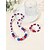 abordables Accesorios-Conjunto de collar y pulsera patrióticos de acrílico para mujer, joyería de cuentas rojas, blancas y azules de varios estilos para la celebración del 250 aniversario de Estados Unidos, el Día de la Independencia y para uso diario informal.