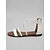 baratos Mulheres-Sandálias femininas brancas estilo boho com tiras - sandálias rasteiras confortáveis para praia com detalhes trançados. &amp;Tiras cruzadas no tornozelo para férias de verão e escapadelas para ilhas