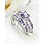 voordelige Huwelijk ACC-Damesringenset, koper met zirkonia, veelkleurig, elegante bijpassende ringen voor bruiloften, feesten en formele gelegenheden, perfecte bruids- of avondsieraden