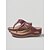 voordelige Slide Sandalen-Dames slippers met bordeauxrode sleehak – orthopedische comfortabele teenslippers met gespbandje en antislipzool, casual zomerschoenen voor op reis en dagelijks gebruik.