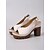 halpa Korkokengät-Naisten valkoiset peep toe -sandaalit lohkokorolla – kesäiset mukavat slingback-sandaalit juhliin, puutarhaan ja arkeen