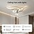 זול אורות תקרה ניתנים לעמעום-מאוורר תקרה מודרני עם תאורה, מאווררי תקרה נמוכים עם שלט רחוק ובקרת אפליקציה, להבים הפיכים 6 מהירויות, מאוורר תקרה עם עמעום שלבים לסלון, חדר שינה ומטבח