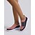 abordables Chaussures pour femmes-Femmes Occasionnel Quotidien Intérieur Talon plat Bout Rond Sportif Occasionnel Confort Tissage Volant Mocassin Léopard bleu marine