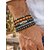economico Accessori per le vacanze-set di braccialetti di perline di legno impilabili in stile bohémien da uomo, bracciale etnico tribale multistrato con accenti turchesi, gioielli fatti a mano per le vacanze al mare e per tutti i giorni casual da uomo