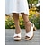 halpa Korkokengät-Naisten valkoiset peep toe -sandaalit lohkokorolla – kesäiset mukavat slingback-sandaalit juhliin, puutarhaan ja arkeen