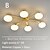 economico Modello sputnik-Lampadario Sputnik a 6/8 luci con globo dorato, lampadario a sospensione moderno di metà secolo, lampadario in ottone spazzolato, lampadario a sospensione con sfera in vetro bianco latte da soffitto