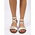 baratos Mulheres-Sandálias femininas brancas estilo boho com tiras - sandálias rasteiras confortáveis para praia com detalhes trançados. &amp;Tiras cruzadas no tornozelo para férias de verão e escapadelas para ilhas