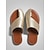 voordelige Slide Sandalen-Metallic gouden instapsandalen voor dames - platte slippers met een stijlvol, onregelmatig uitgesneden ontwerp voor casual uitjes, strand en dagelijks comfort.