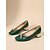 baratos Scarpins de salto bloco-Scarpin feminino retrô verde-escuro em verniz sintético - elegante sapato de salto bloco com bico quadrado e laço prateado decorativo, ideal para o trabalho e ocasiões casuais de negócios. &amp;roupa