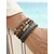 economico Accessori per le vacanze-set di braccialetti di perline di legno impilabili in stile bohémien da uomo, bracciale etnico tribale multistrato con accenti turchesi, gioielli fatti a mano per le vacanze al mare e per tutti i giorni casual da uomo