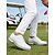 preiswerte Herren Golfschuhe-Weiße und hellbraune Herren-Golfschuhe, Obermaterial aus Leder, leichte Dämpfung, rutschfeste Sohle, ideal für Golfplatz und Outdoor-Aktivitäten