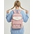 voordelige Kinderen en Tiener Rugzakken-Damesrugzak van polyester, ruime schooltas in macaronkleuren, verstelbare schouderbanden, transparant voorvak, meerkleurig, perfect voor de start van het schooljaar, reizen, buitenactiviteiten en dagelijks gebruik.