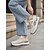 abordables Zapatillas de mujer-Zapatillas deportivas gruesas blancas y grises para mujer: elegantes zapatillas de plataforma estilo "dad shoes" con detalle de cremallera lateral para uso diario, trabajo informal y paseos urbanos.