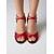 abordables Zapatos de baile latino-Zapatos de tacón de satén rojo para baile latino de mujer – zapatos de salón de salsa con punta abierta y tira cruzada, para práctica profesional. &amp; actuación