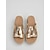 billige Kvinner-Gullfargede espadrill-plattformsandaler til dame – metalliske slidesandaler for strand og sommerferier