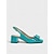 cheap Slingback Pumps-Women's Vibrant Teal Blue Slingback Pumps - Comfortable Square Toe Block Heels with Bow Detail for Daily  Wear, Office Work &amp; Summer Outings
