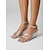 cheap Women-Women's Silver Wedge Sandals with Strappy Ankle Strap – Vacation &amp; Resort Evening Shoes