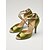 baratos Sapatos de Dança Latina-Sapatos de dança latina femininos em cetim verde, com bico aberto e tiras cruzadas, ideais para salsa, tango e prática. &amp; desempenho